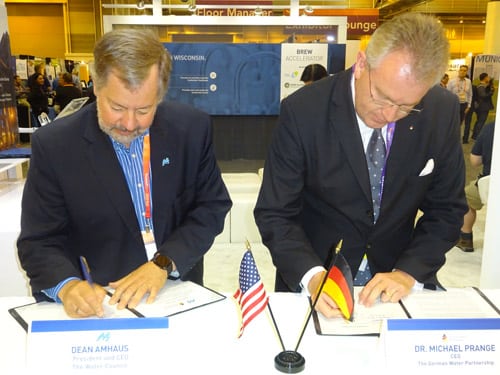 At WEFTEC 2016, The Water Council and the German Water Partnership signed a memorandum of understanding paving the way for future collaboration.