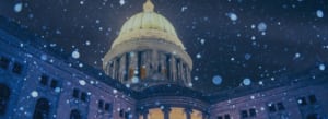 Winter In Wisconsin: Snow at the state capital, Madison, WI