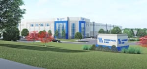 Rendering of new Fresenius Kabi regional distribution center in Pleasant Prairie